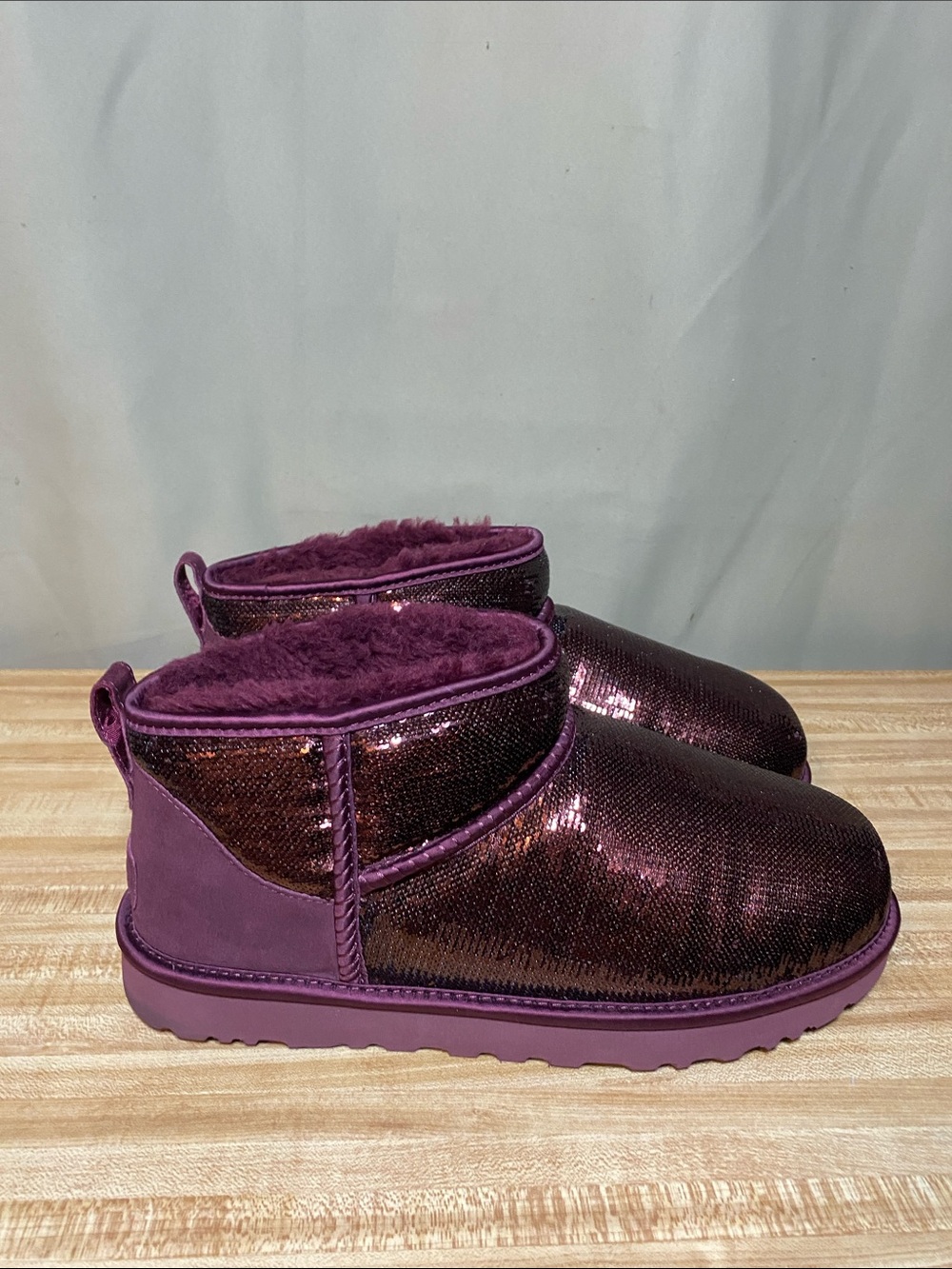 UGG Classic Ultra Mini  Mirror Ball  Boots  Wild Grape size 12